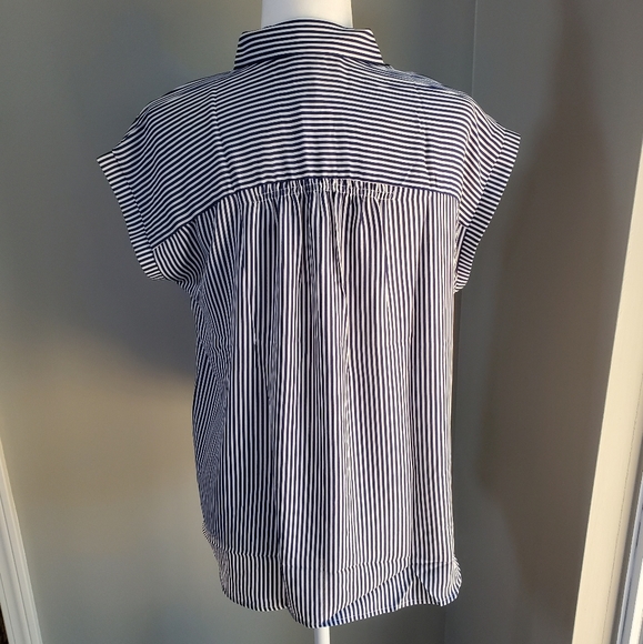 NWT LOFT Striped Dolman Cap Sleeve Shirt - Picture 5 of 7
